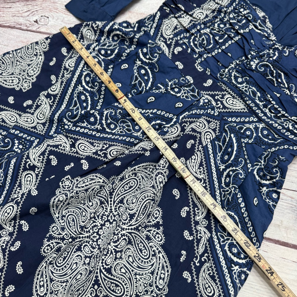 Anthropologie Holding Horses Bandana Paisley Midi Dress Blue Size 16 - Picture 7 of 10